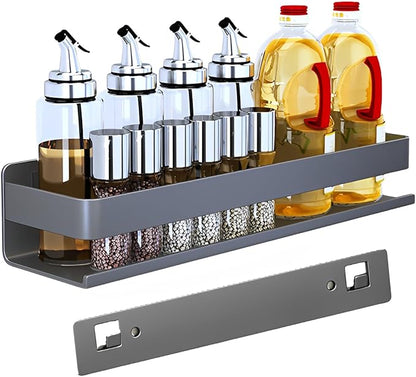 Stainless Steel Detachable Wall Mounted Floating Shelves for Kitchen, Bathroom, Storage Organizer Shelves, Corrosion and Rust Resistant, Set of 1 Gray