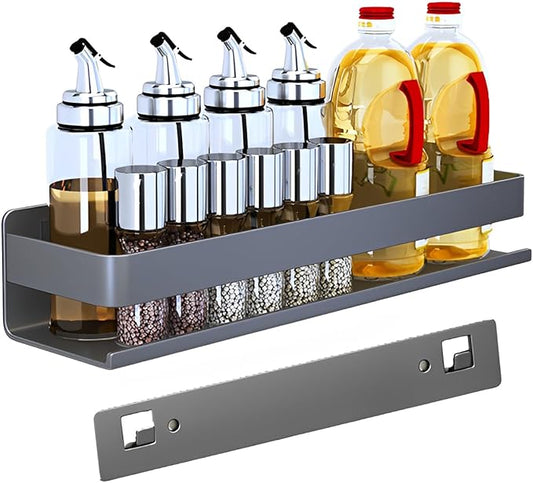 Stainless Steel Detachable Wall Mounted Floating Shelves for Kitchen, Bathroom, Storage Organizer Shelves, Corrosion and Rust Resistant, Set of 1 Gray