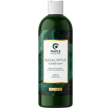 Premium Eucalyptus Bubble Bath Soap - Sulfate Free Adult Bubble Bath for Women and Men with Relaxing Essential Oils with Vitamin E - Foaming Bath Oil for Dry Skin Featuring Aromatherapy Oils