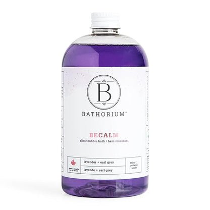 Bathorium BeCalm Bubble Elixir, Relaxing Bubble Bath with Bergamot, Earl Grey Tea & Lavender, Moisturizing & Soothing for Skin, Stress Relief and Relaxation, Approximately 10 Baths, 16.9 fl.oz