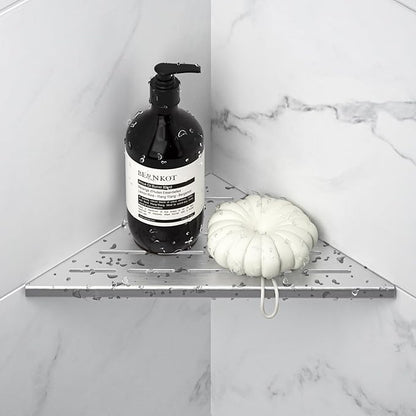 Corner Shower Shelf 10" Brushed 304 Stainless Steel Slot Design Recessed Corner Shelf Bathroom Grout in Shelf for Tiled Wall