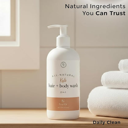 Rowe Casa Organics 2-in-1 Kids Hair & Body Wash with Therapeutic Essential Oils – Sleepy Kids Shampoo & Body Wash with Floral, Relaxing & Calming scent – 16 Fl. Oz