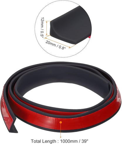 uxcell 39 Inch Collapsible Shower Barrier Stopper Water Splash Guard Blocker 39"Lx0.8"Wx0.5"H for Bathroom Kitchen Wet and Dry Separation, Black