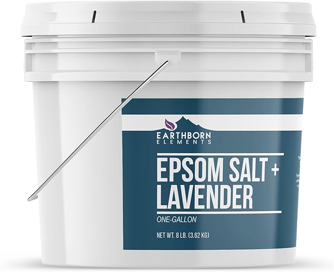 Earthborn Elements Lavender Epsom Salt, Infused with Essential Oil, Always Pure (1 Gallon)