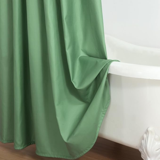 90 Inch Fabric Shower Curtain, Extra Long Green and White Ombre Shower Curtains for Bathroom, 72" W x 90" H