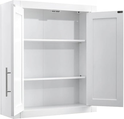 Crosley Furniture Savannah 3-Piece Wall Kitchen Storage Cabinet, Cabinets for Laundry, Bathroom, White