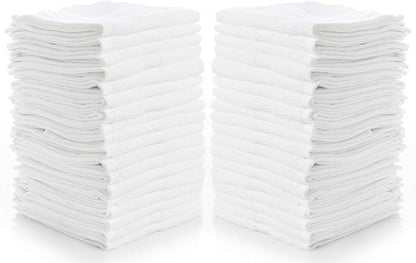 Simpli-Magic 79078 Cotton Washcloths, Pack of 24, 12” x 12”, White