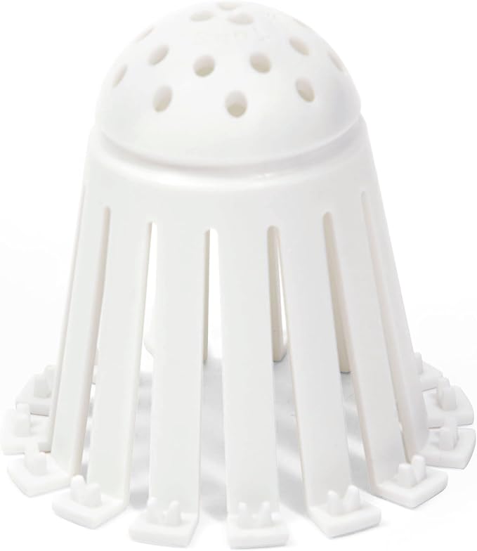 TubShroom Toss 21pk Disposable Bath Tub Drain Strainers - Hair Catcher Snare for Shower Bathtub to Prevent Clogged Drains, Traps Human and Pet Hair, One Year Supply (White)