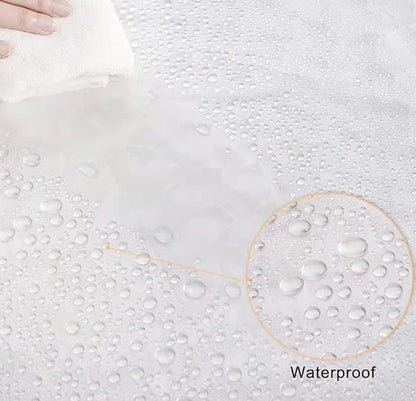 Clawfoot Tub Clear Shower Curtain Liner Extra Wide Warp Around, Plastic EVA Water Repellent, 36 Metal Hooks Waterproof Water Cube, 180 in x 70 inches