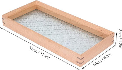 Zunate Beech Wood Bathtub Tray with Floral Embossment, Rustic Tub Caddy Holder for Wine Glass, Book,Candles, Bathroom Storage Organizer for Relaxing Bath