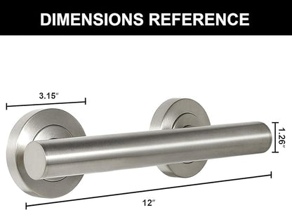 Lava Odoro Shower Grab Bar, Modern Stainless Steel Handicap Grab Bar for Bathtubs and Showers, Shower Safety Bar for Seniors Disabled, ADA-Compliant (Brushed Nickel, 12 Inch)