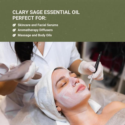 Clary Sage Essential Oil - Direct from France - Steam Distilled - Aceite de Salvia Esclarea for Aromatherapy, Massage, Diffuser, DIY Candle and Soap Making - 2lbs