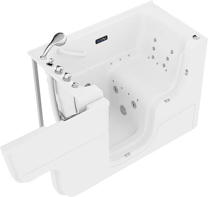 ANZZI Walk In Tub for Seniors 29"x53" Left Drain ADA Wheelchair Accessible - 30 Therapeutic Jets, Quick Fill Faucet, Aromatherapy, Chromatherapy - Compact Design | 2953WCLWD
