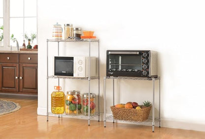 5 Tier Storage Racks Shelving, Heavy Steel Pantry Shelves, Adjustable Wire Shelving Rack, Suitable for Garage, Kitchens, Offices, 21" W x 11.4" D x 59" H, Silver