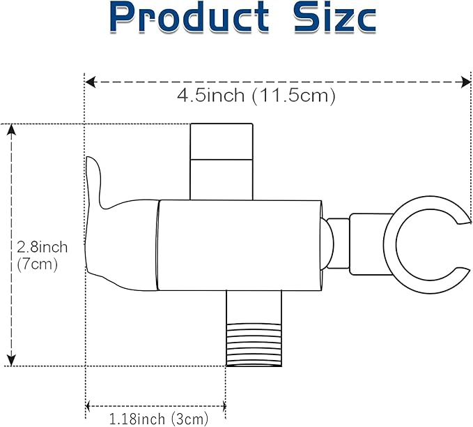 Shower Arm Diverter with Handshower Mount, G1/2 Brass Shower Diverter Valve Bathroom Universal Shower System Replacement for Handheld Shower and Fixed Shower Head(Polished Chrome)