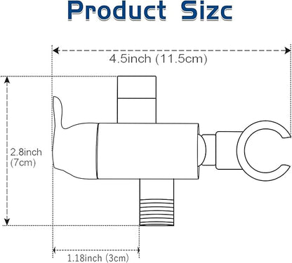 Shower Arm Diverter with Handshower Mount, G1/2 Brass Shower Diverter Valve Bathroom Universal Shower System Replacement for Handheld Shower and Fixed Shower Head(Polished Chrome)