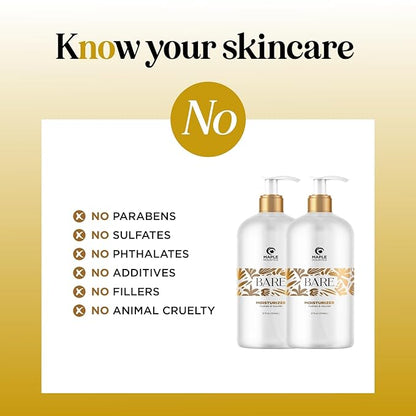 Bare After Shave Lotion for Women - Deep Hydration Wet Skin Moisturizer in Shower Lotion for Silky Smooth Skin with Shea Butter Jojoba Oil & Aloe Vera - In Shower Body Lotion Aftershave for Women