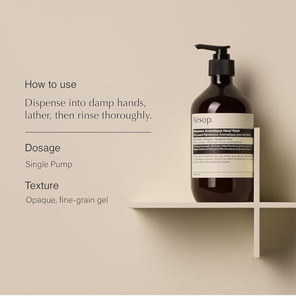 Aesop Aromatique Resurrection & Reverence Hand Wash Set | Liquid Hand Soaps to Gently Cleanse and Exfoliate Skin - Made with Hydrating Essential Oil Blend | 16.9 oz (Set of 2)