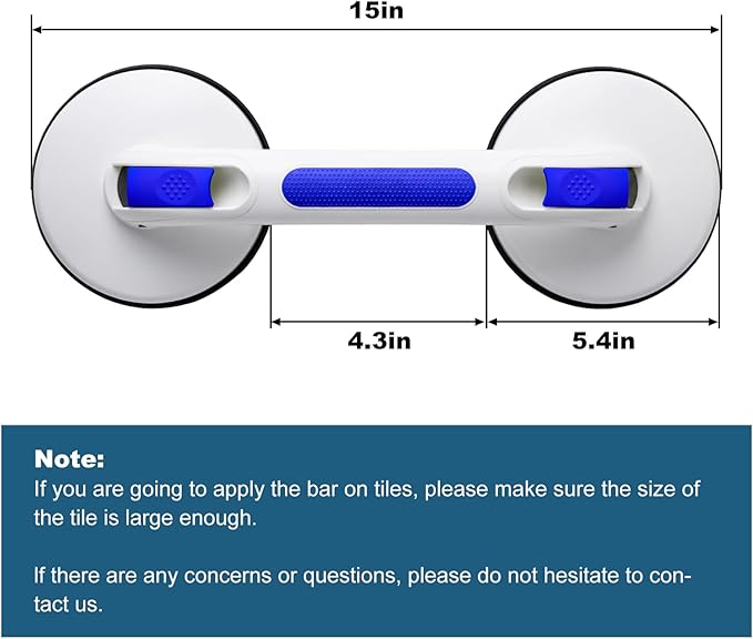 New Shower Handle Shower Grab Bars for Bathtubs and Showers,Strong Hold Suction Cup Grip Grab,Bath Handle Heavy Duty Grab Bars for Handicap Elderly Seniors（Royal Blue）