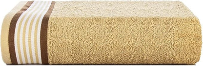 CASA COPENHAGEN He & She 2 Pieces Large Bath Sheet Set- Brown + Beige, 550 GSM, Designed in Denmark Made of Soft Egyptian Cotton for Bathroom, Kitchen & Shower