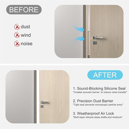 Heavy-Duty 20 ft x 2 in Weather Stripping, Door Draft Stopper Silicone Seal Strip for House and Glass Shower Doors for Collision and Side Gaps of Door and Windows, White