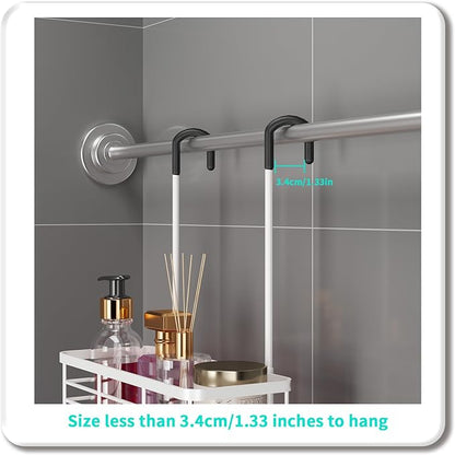 HapiRm Hanging Shower Caddy Organizer - No Drilling Shower Organizer with Hooks, Rustproof & Waterproof 304 Stainless Steel Bathroom Shelves - White
