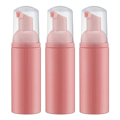 Tekson Foam Pump Bottle (Pink), Empty Travel Size Foam Dispenser Pump for Soap Shampoo, Lash Cleanser(60ml, 3PCS)