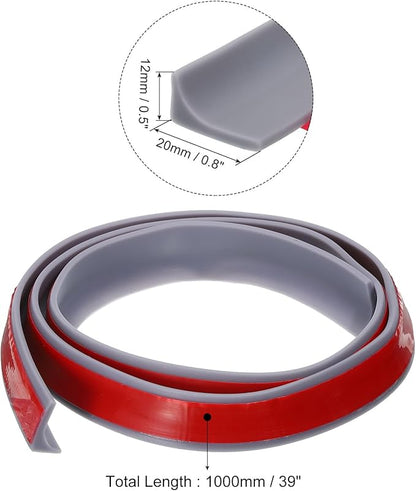 uxcell 39 Inch Collapsible Shower Barrier Stopper Water Splash Guard Blocker 39"Lx0.8"Wx0.5"H for Bathroom Kitchen Wet and Dry Separation, Gray
