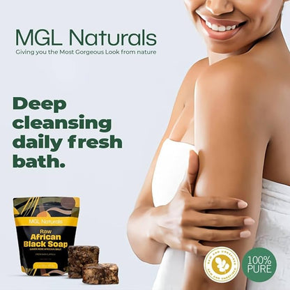 MGL Naturals Raw African Black Soap, 1 lb.