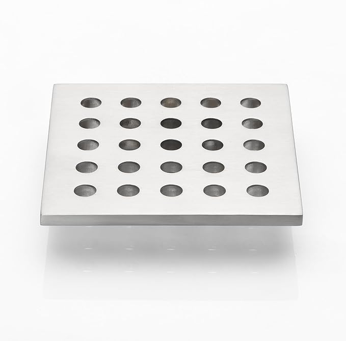 3.75 Inch Square Shower Drain Cover 95MM Floor Drain Grate (Brushed Nickel)