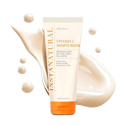 InstaNatural Vitamin C Moisturizer Face Cream, Brightens and Reduces the Look of Fine Lines and Wrinkles, Moisturizing Lotion for Dry Skin, with Hyaluronic Acid, 3.4 FL Oz