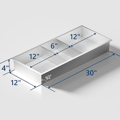 Neodrain 12X30 in Shower Niche, 3 Layers Brushed Wall Niche Stainless Steel Recessed Cubby NO Tile Needed Recessed Niche Shower for Bathroom Storage