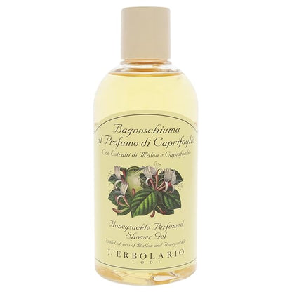 L'Erbolario Shower Gel - Moisturizing Body Wash for Smooth Skin - Softening and Nourishing Floral Body Soap for Delicate Skin - Honeysuckle - 8.4 oz