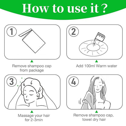 Shampoo Caps No Rinse Waterless Hair Washing Shower Caps 12 Packs for Elderly, Women, Hospital, Camping
