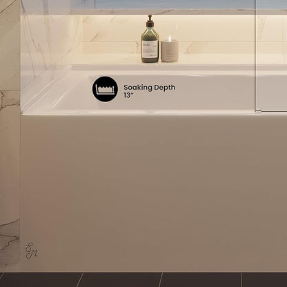 Voltaire 60" X 30" Right-Hand Drain Alcove Bathtub with Apron