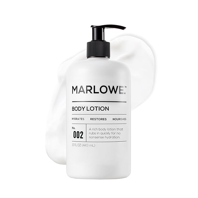 MARLOWE. No. 002 Body Lotion 15 oz Pump, Original, Revitalizing Dry Skin Lotion with Aloe Vera & Amino Acids, Hydrates & Nourishes, Lightly Scented