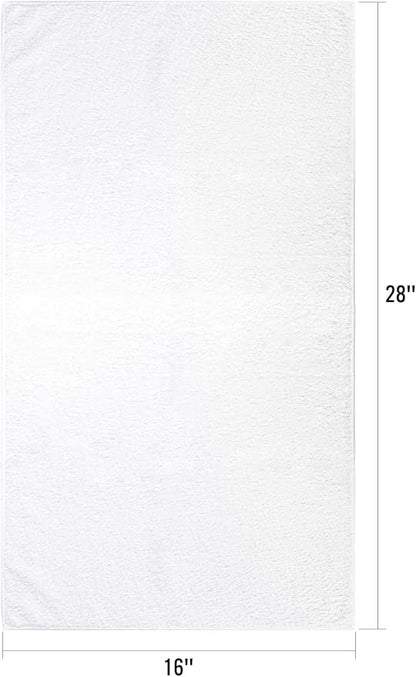 Orighty 12-Pack White Hand Towels - Quick Drying & Absorbent Microfiber Gym Towels 16x28 inches - Lightweight & Thin White Yoga Towels - Multi-Purpose Camping Towels for SPA, Hotel & Bathroom