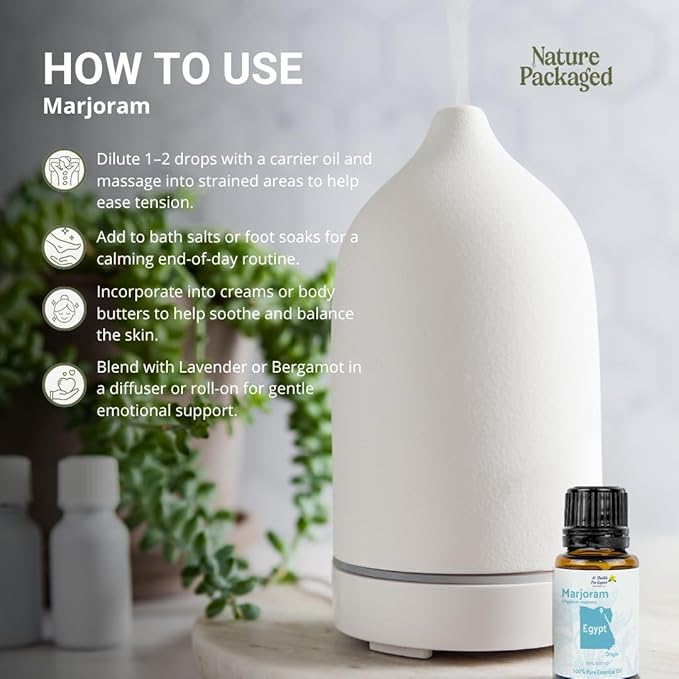 Marjoram Essential Oil - Direct from Al Sheikh for Export Egypt - Steam Distilled - Aceite de Mejorana for Aromatherapy, Massage, Diffuser, DIY Candle and Soap Making - 22lbs