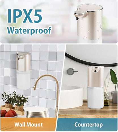 Automatic Liquid Soap Dispenser with 4 Adjustable Volume Control, Touchless Rechargeable Hands Free Auto Soap Dispenser for Kitchen, Bathroom, Hotel, Restaurant,13.5oz/ 400ml