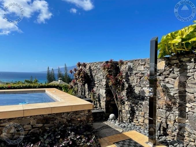 Toorak Black 316 Marine Grade Stainless Steel Massage Outdoor Shower Pane Swimming Pool Backyard Bathroom Hot & Cold Rainfall Hand Held Wall Mounted or Free Standing Outside Shower