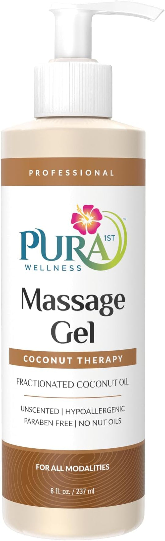 Coconut Therapy Massage Gel, Pura Wellness Massage Gel, Professional Deep Tissue Therapy, Coconut Massage, Unscented, Recovery 8oz