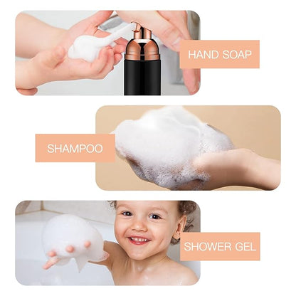 2oz Foam Pump Bottle (3PCS) Empty Travel Foaming Dispenser for Hand Soap, Lash Cleanser, Shampoo (60ml, Rose Gold &Black,White,Pink
