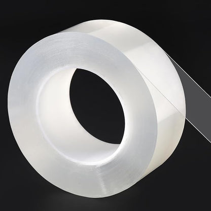 Transparent Weather Sealing Tape, Clear Draft Isolation Film Tape for Door Draft Stopper, Adhesive Tape for Doors, Windows and Shower Glass Gaps - No Residue (1.2 Inch x 33Ft)