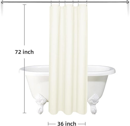 LaCyan 3 in 1 Waterproof Waffle Weave Shower Curtain and Clear Liner Set with 6 Stainless Steel Hooks Double Sided for Bathroom 72 Inches Heavy Duty Polyester Fabric Shower Curtains 36x72