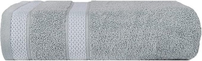 CASA COPENHAGEN Solitaire Mix 6 Pieces Towel Set- Navy Blue + Grey Violet, 600 GSM 2Bath Towel 2Hand Towel 2Washcloth, Designed in Denmark Made of Soft Egyptian Cotton for Bathroom, Kitchen & Shower