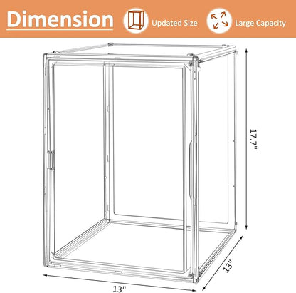 2Pack Extra Large 17.7"X13"X13" Clear Acrylic Organizer Box Display Case, Plastic Holder with Magnetic Door for Figures, Books, Handbags, Purses, Boots