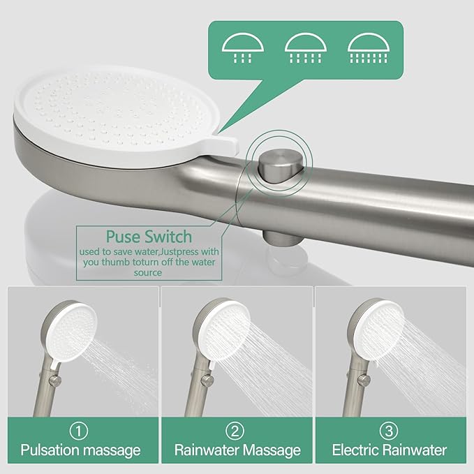RV Outdoor Shower Head Kit with Garden Hose Fitting and Suction Cup - RV Outside Shower - Easily Installed and Removed On Outside of Camper