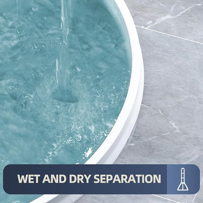 (Upgraded)3” High Shower Threshold Water Dam 39 Inch Collapsible Shower Barrier Water Stopper Shower Water Guard Dry and Wet Separation for Bathroom Kitchen and More(3.3ft)