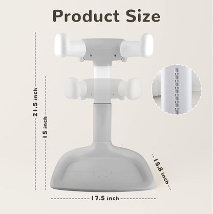 Baby Shower Stand – Adjustable Baby Bath Stand & Standing Baby Bathtub, Baby Shower Standing Support, Toddler Shower Stand for Infants 8–36 Months (Grey)