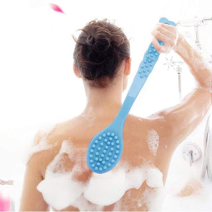 Long Handle Bath Brush for Shower-Soft & Comfortable Dry Skin Body Massage Brush Back Exfoliation Brushes (blue and Pink)